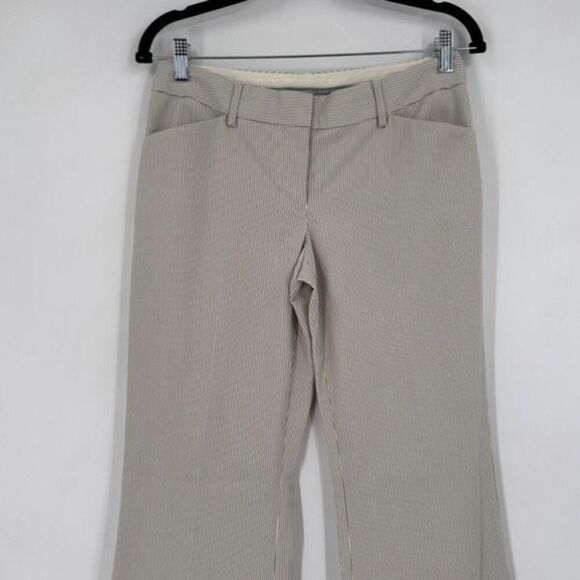 Express Editor Gray Striped Flare Wide Leg Trouser Pants Size 4 Career Corporate - Picture 6 of 16